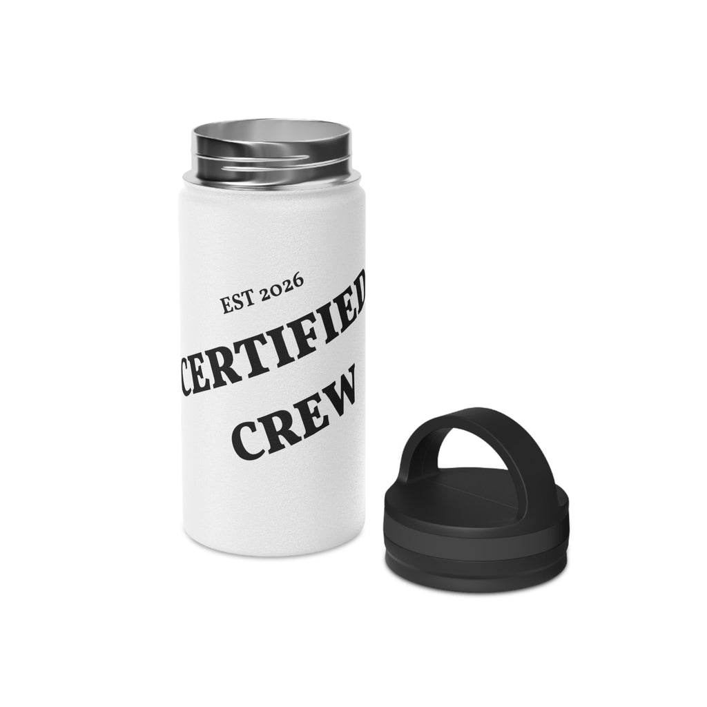 Certified Crew Stainless Steel Water Bottle, Handle Lid