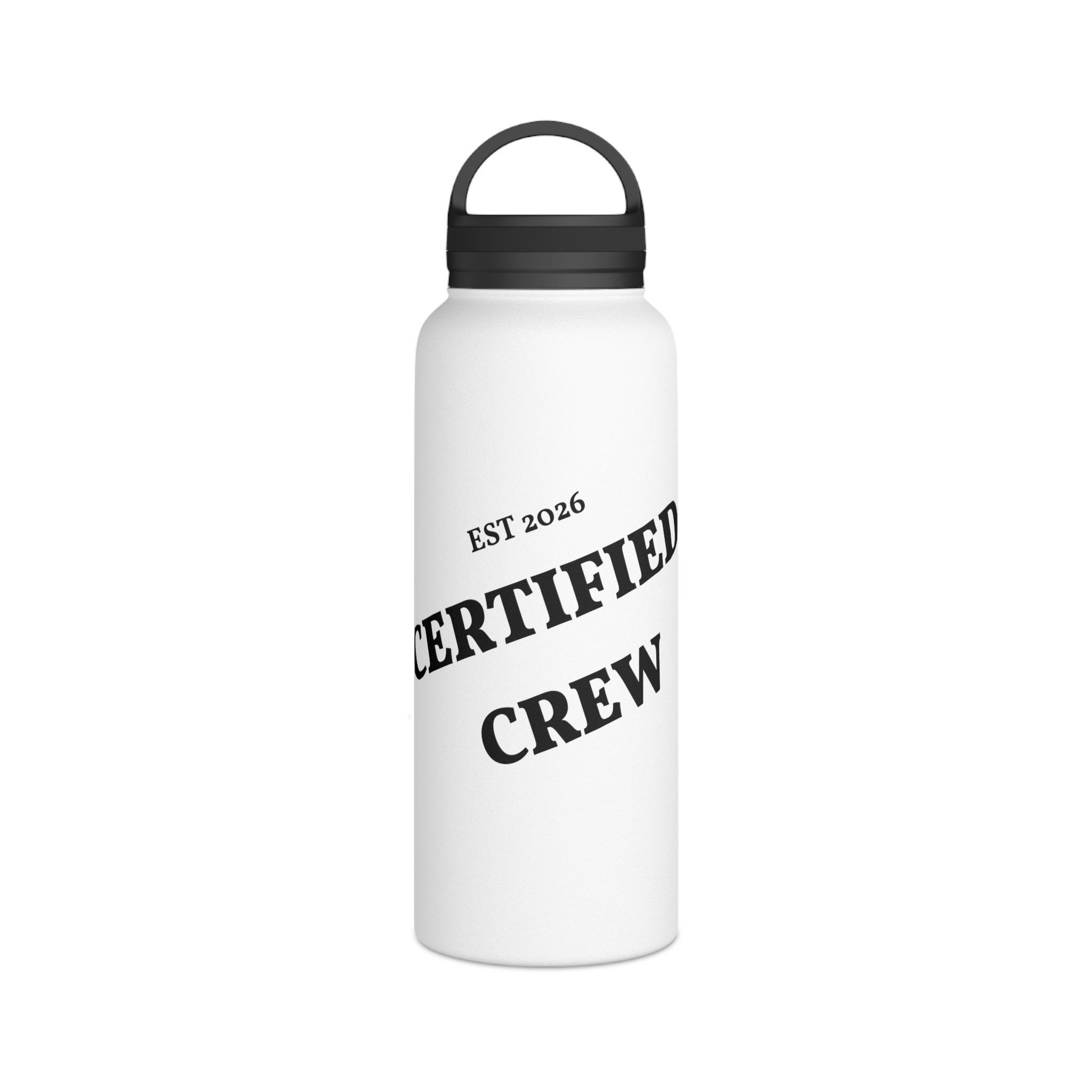 Certified Crew Stainless Steel Water Bottle, Handle Lid