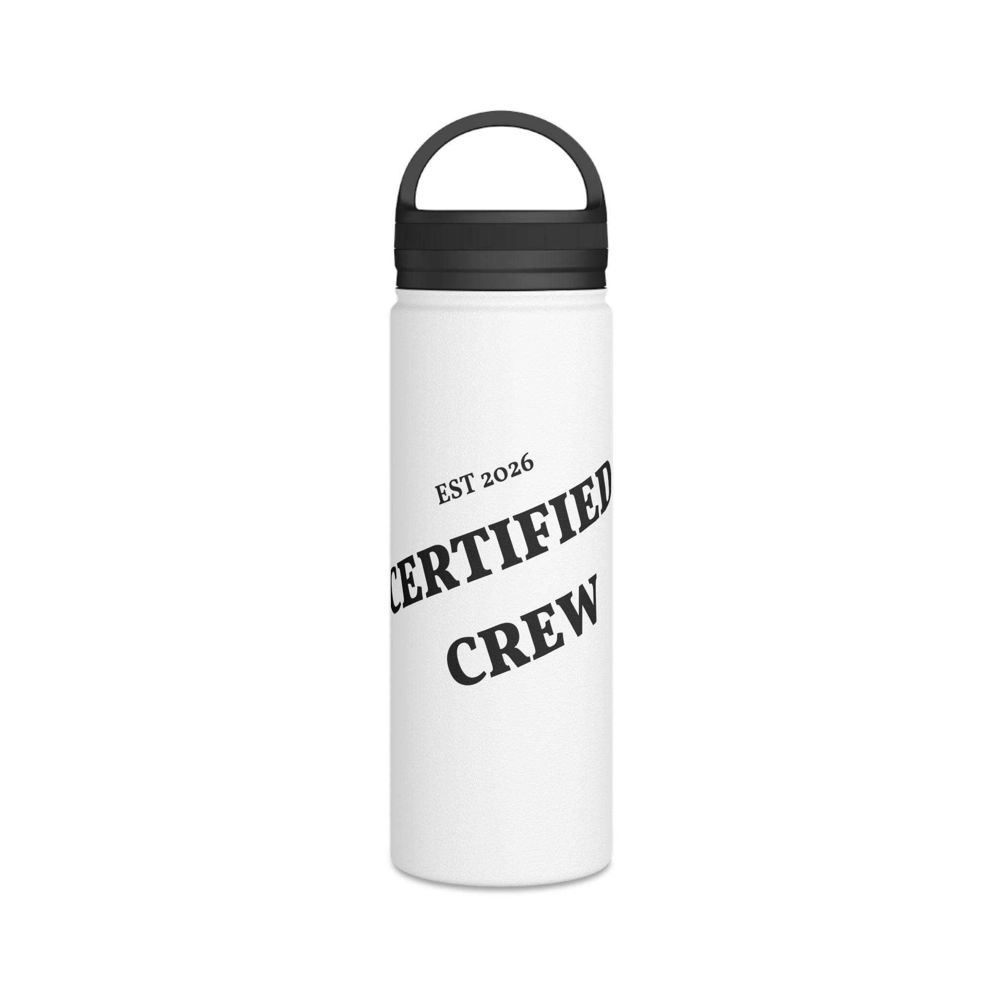 Certified Crew Stainless Steel Water Bottle, Handle Lid
